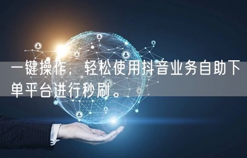 一键操作，轻松使用抖音业务自助下单平台进行秒刷。